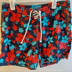 J. Crew Men's floral Hawaiian Swim Trunks size 33